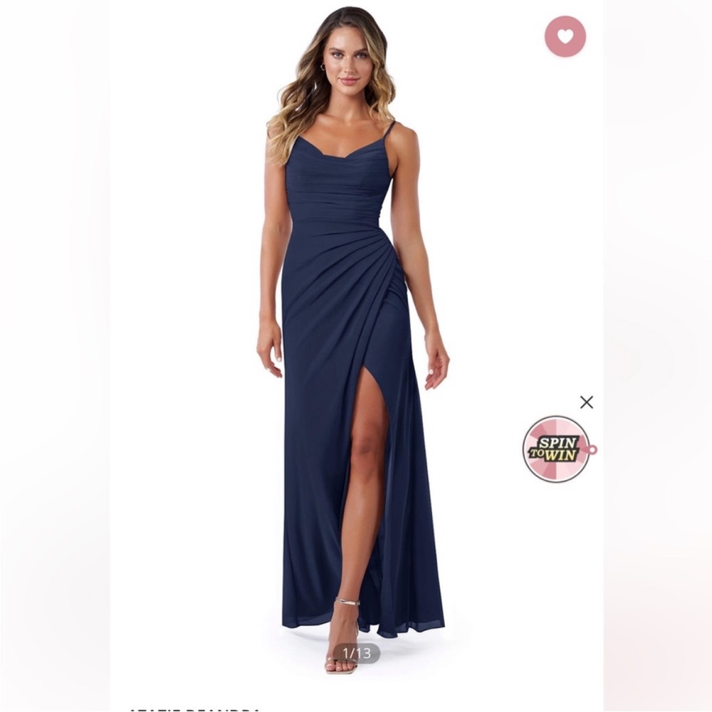 Azazie Deandra - size 12 Dark Navy
